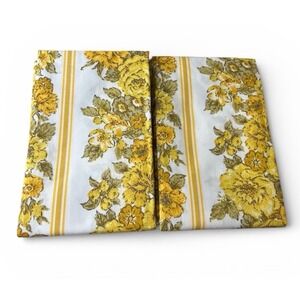 Vintage Burlington Presidential KingPillowcases Yellow Floral NOS Set of 2